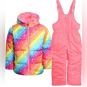 Girls' Snowsuit - 2 Piece Insulated Ski Jacket and Snow Bib 3T